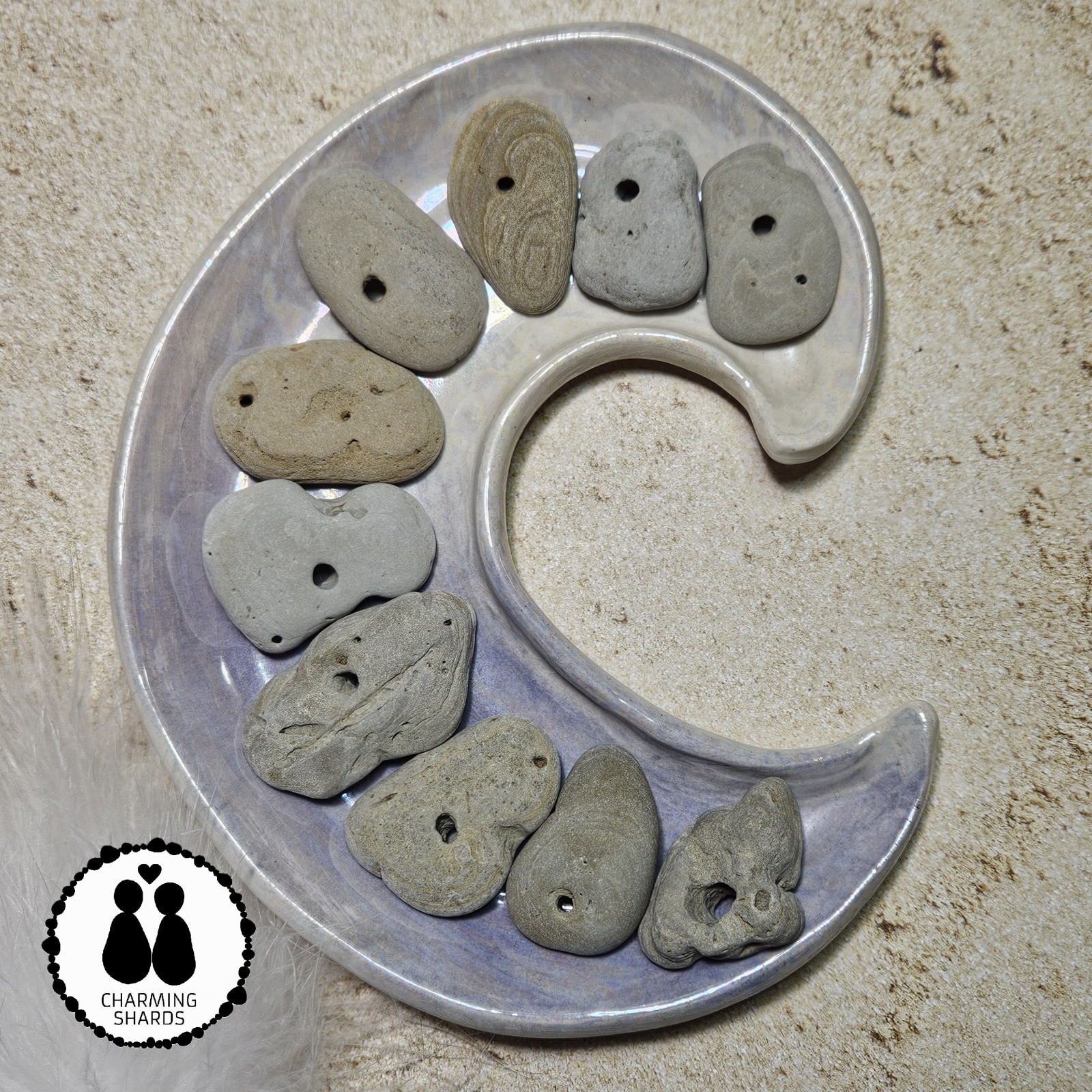 10 HOLEY HAG STONE NATURAL SURF TUMBLED BEACH ROCK WISHING GOOD LUCK FAIRY #1880