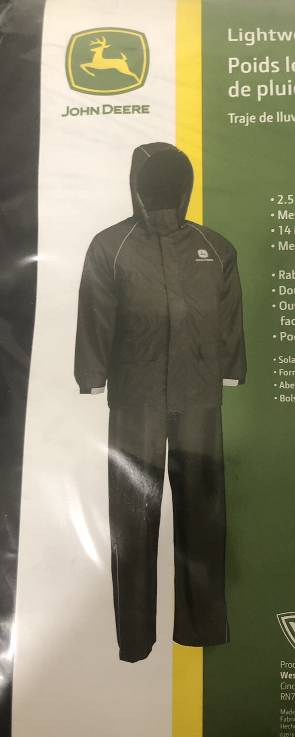 West Chester 2 Piece Light Weight John Deere Rain Suit Black - 2XL / JD44520