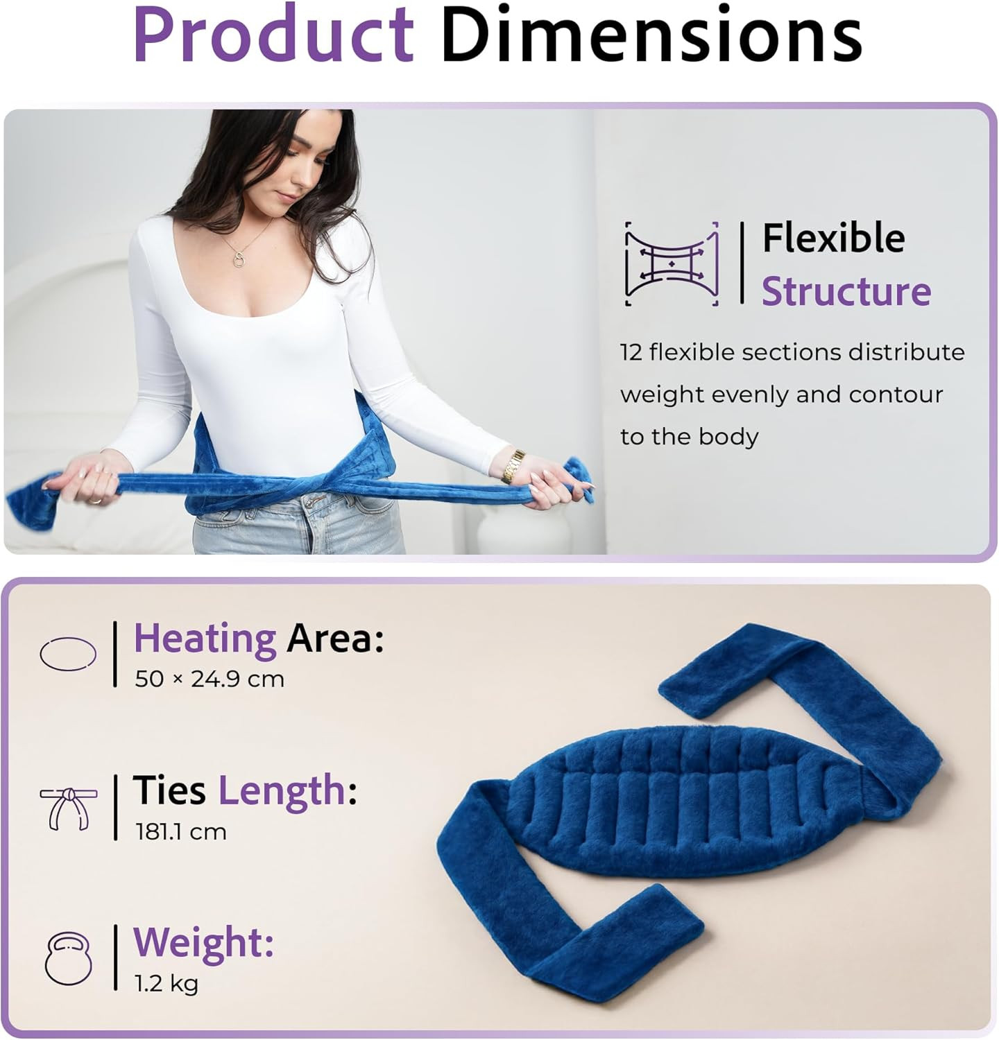 Microwavable Heating Pad for Back Pain Relief – Moist Heat Pack for Neck & Shoul