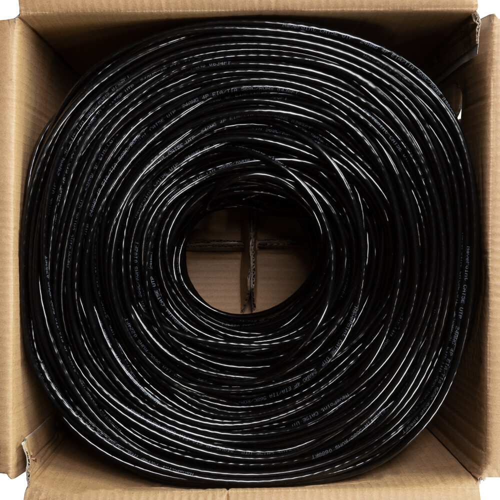 CAT5e 1000FT Black 1-pack