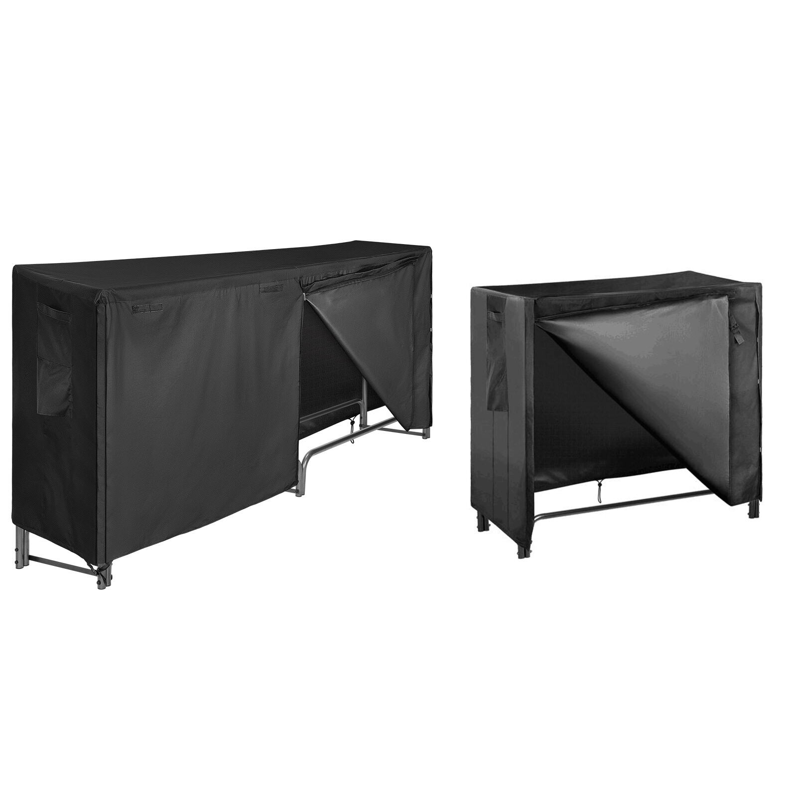 4/8ft 600D Zippered Waterproof Firewood Cover Wood Log Rack Outdoor Storage