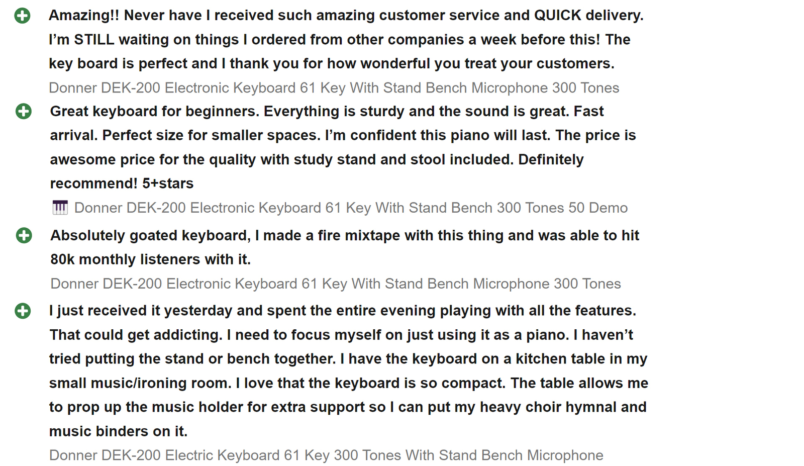 🎹 Donner DEK-200 61 Key Electronic Keyboard With Stool Stand 300 Tones 50 Demo