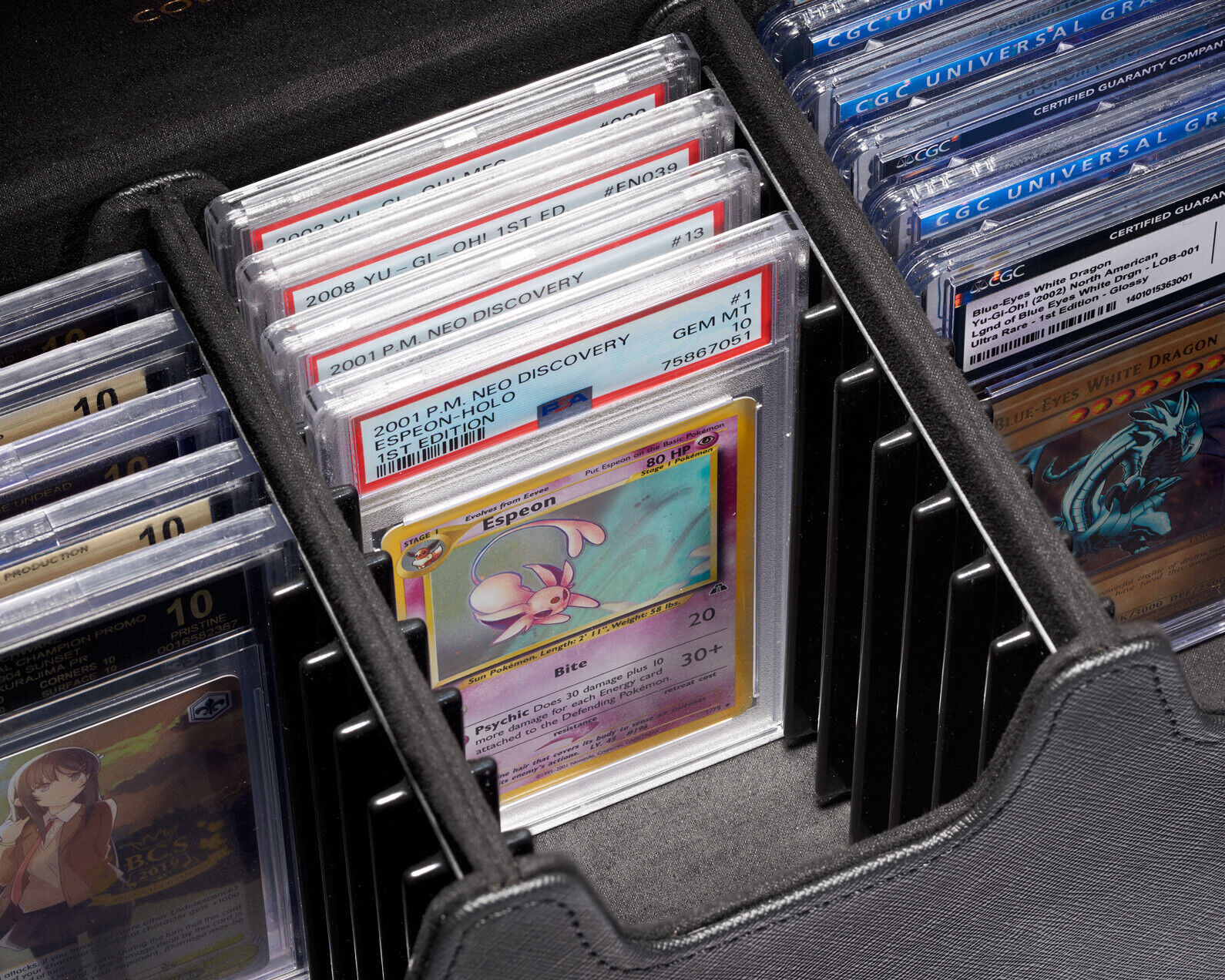 PSA-BGS-CGC Storage Case w/ Slot & Strap Option | Home Travel Magnetic Flip Box