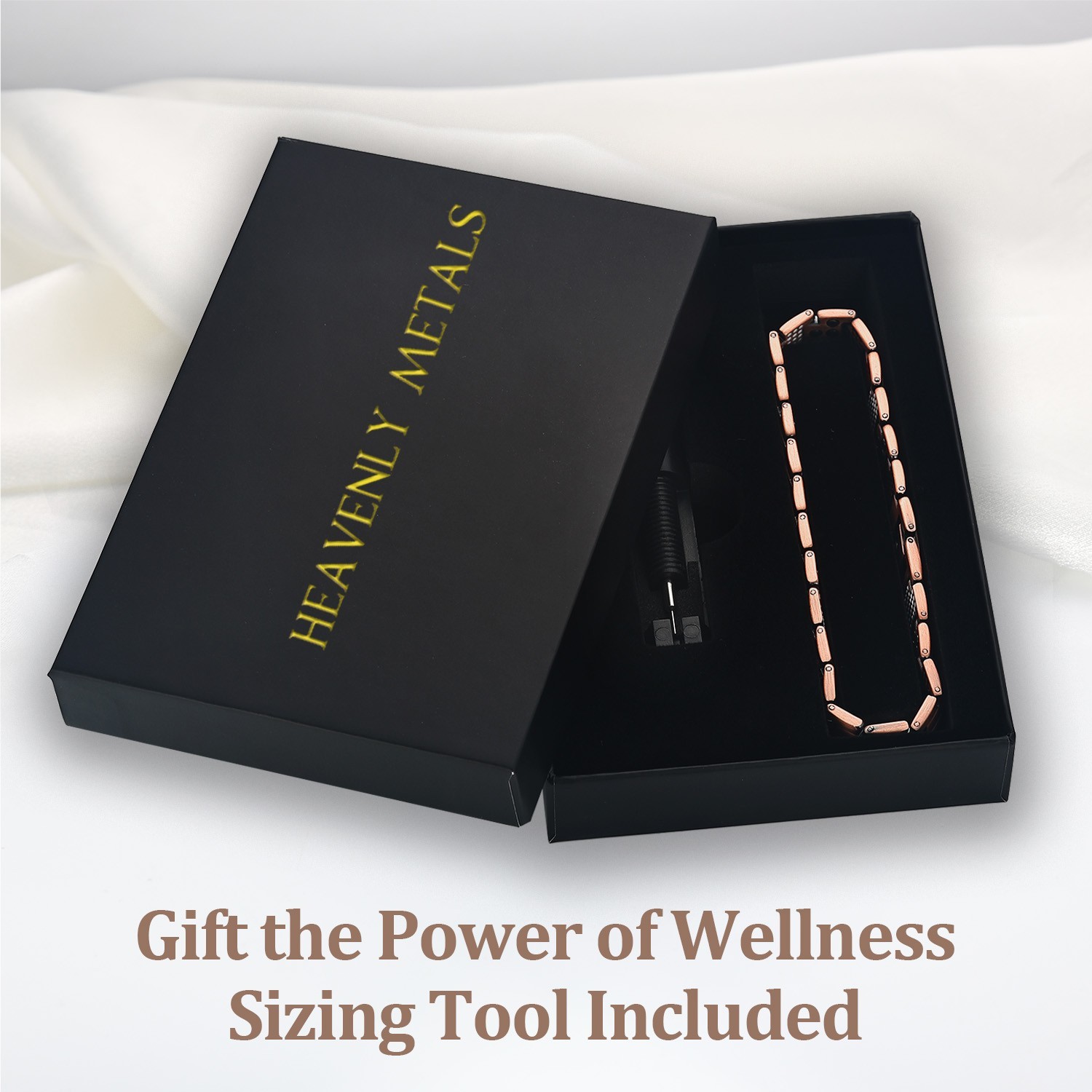 Men’s Copper Magnetic Bracelet – Hematite, Germanium, FIR, Adjustable