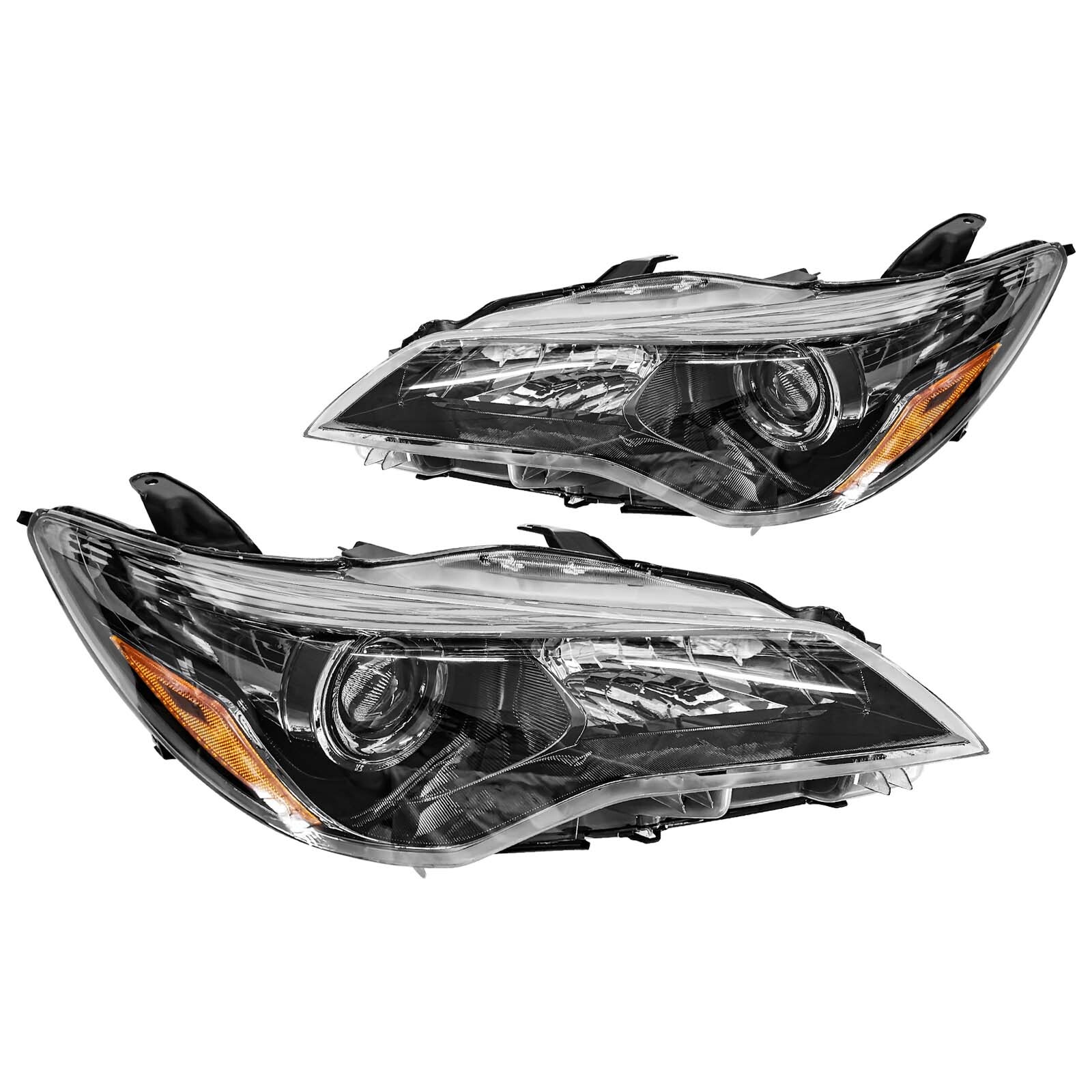 Black Headlight Set For 2015-2017 Toyota Camry LE SE XLE XSE Left+Right Halogen