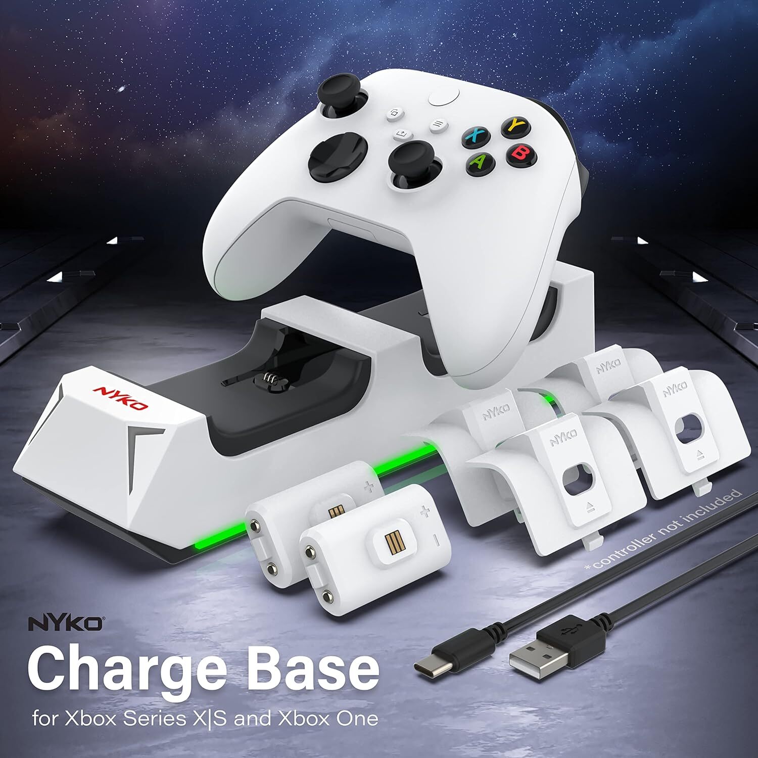 Dual Charging Dock with 2 Rechargeable Batteries for Xbox Series X/S and One