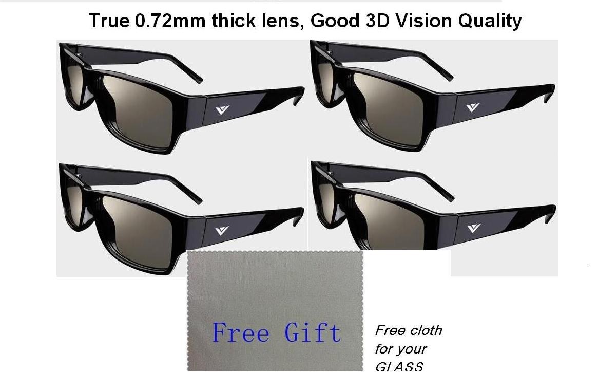 NEW 4 Pairs THEATER 3D glasses for VIZIO M3D470KDE E3D470VX E3D320VX E3D420VX