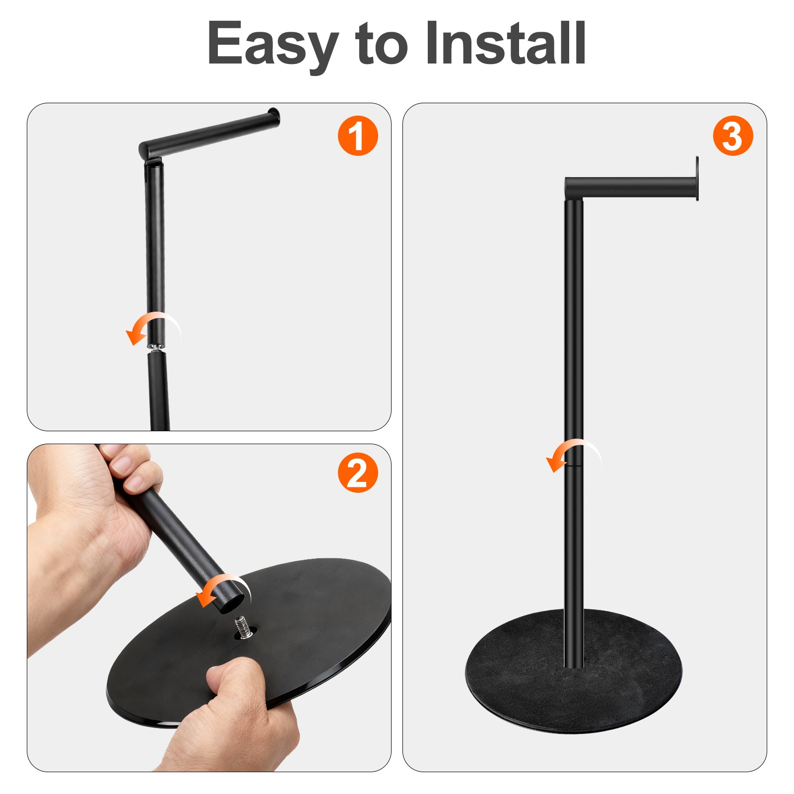 Toilet Paper Roll Holder Stand Freestanding Stainless Steel 24" Towel Rack Home