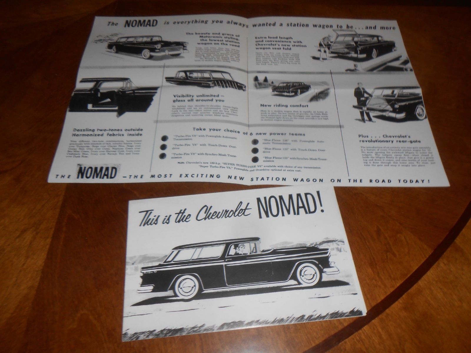1955 CHEVY NOMAD INTRODUCTORY BROCHURE / '55 CHEVY FEATURES & SPECS FOLDER