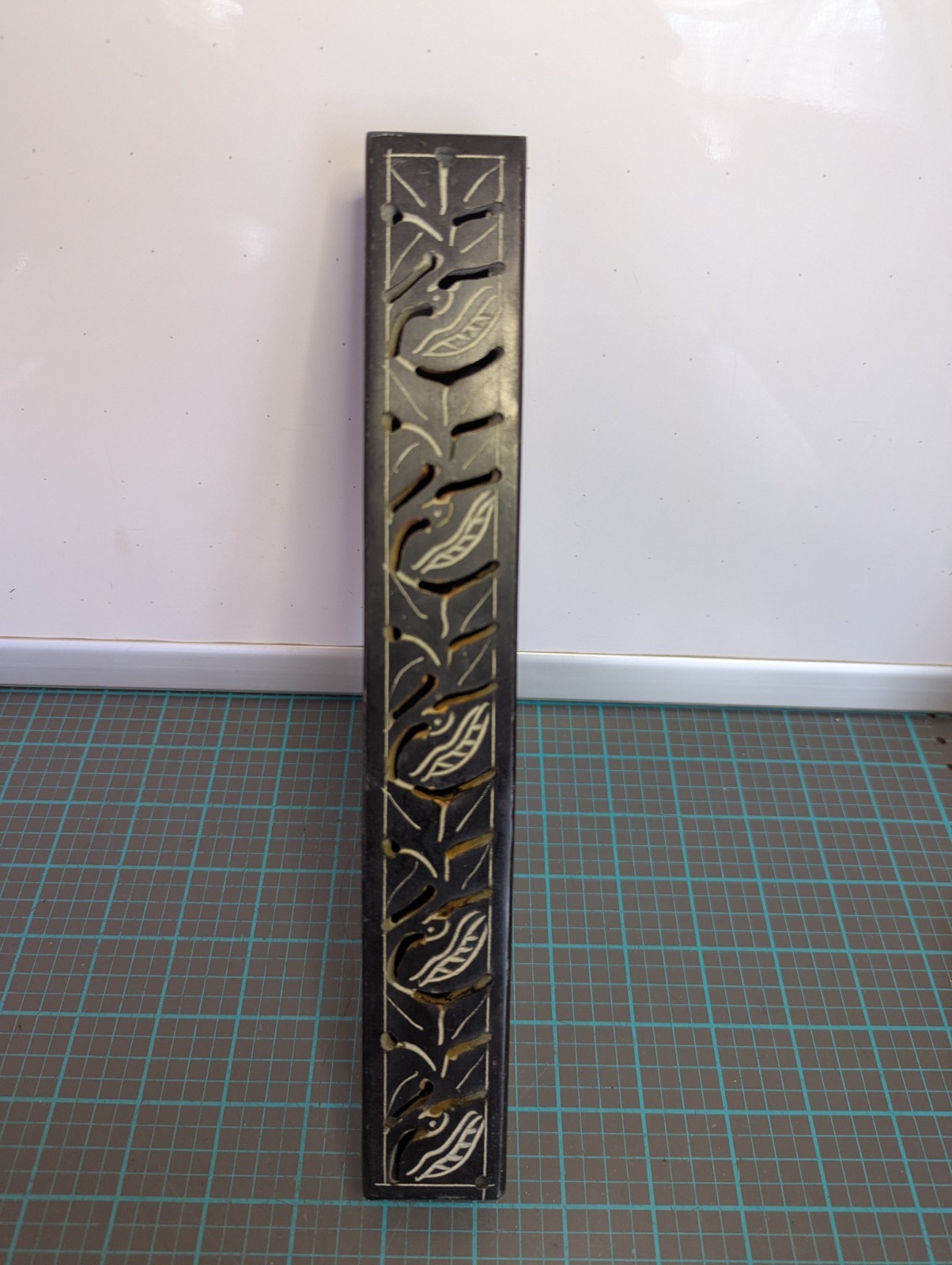 Black Hand Carved Stone Insence Burner Box Coffin Burner Insence Holder 10"