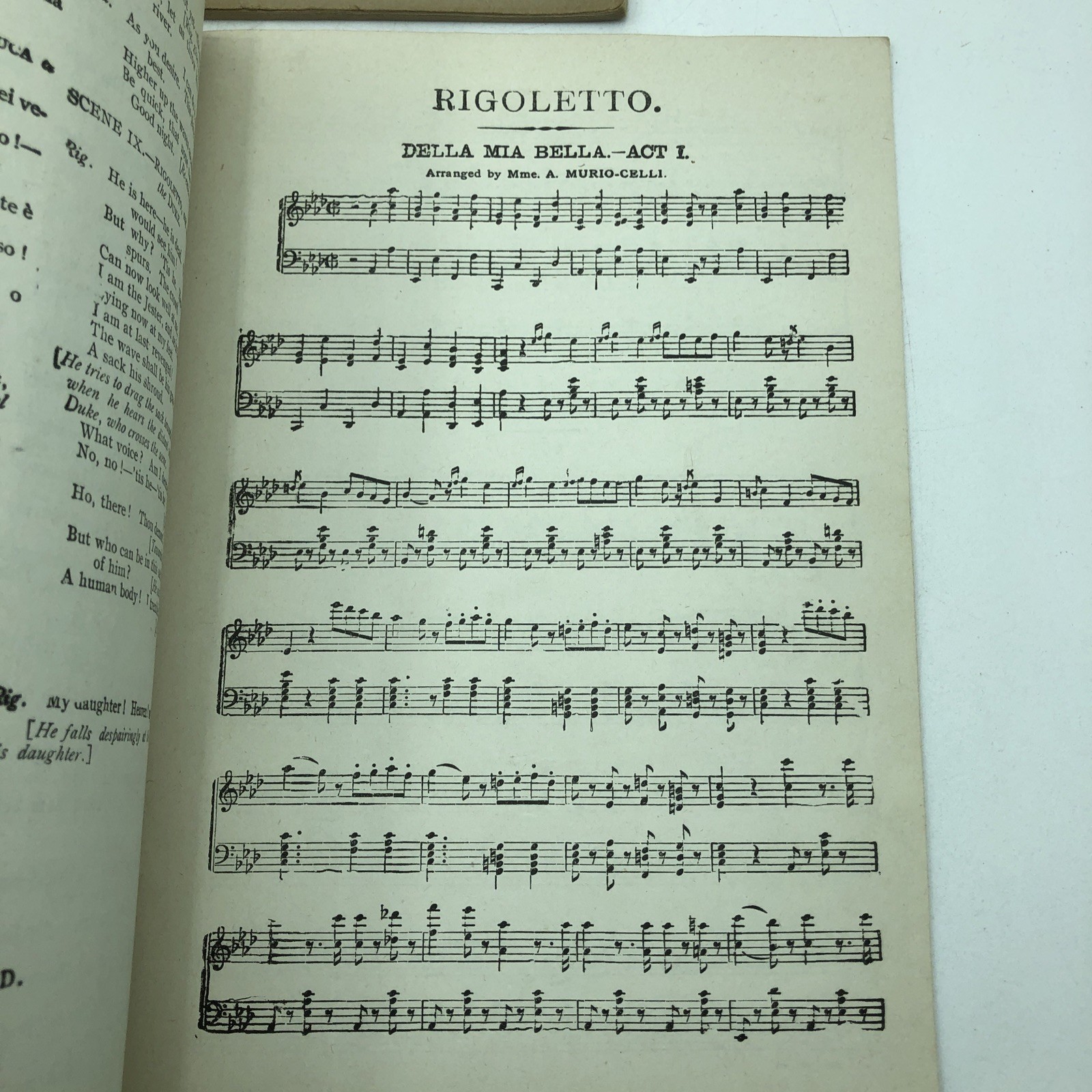 Grand Opera Librettos Program Lot 5 - Mona, Carmen, Lake, La Tosca, Rigoletto