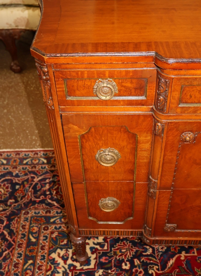 Early 20th Century French Style Burl & Satinwood Inlaid Chest Dresser Commode