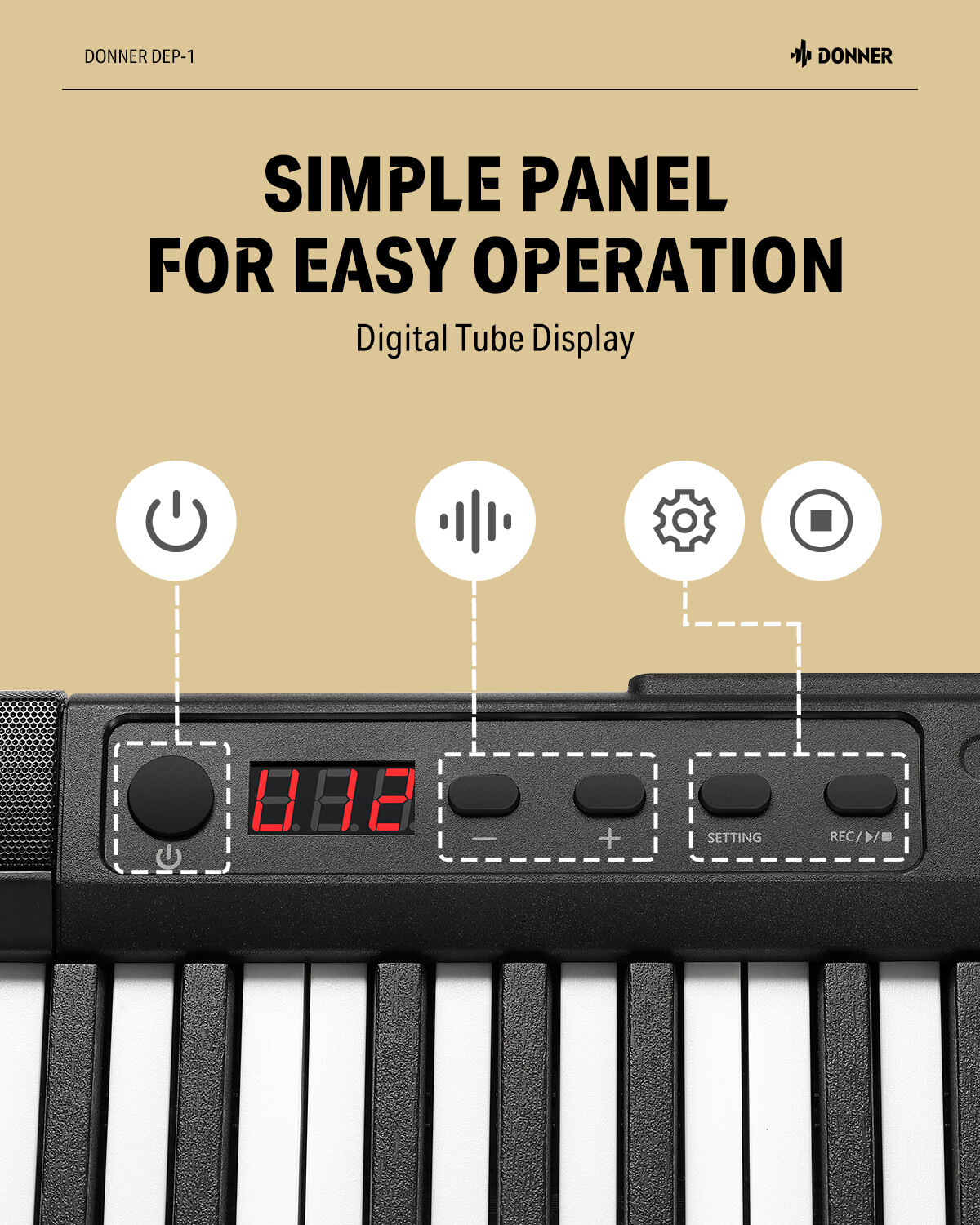 Donner DEP-1 88-Key Digital Piano with Stand and Sustain Pedal