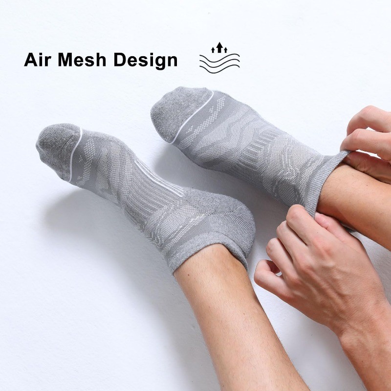 Men's Ankle Running Socks Low Cut Cushioned Athletic Sports Socks 6/12/18 Pcs