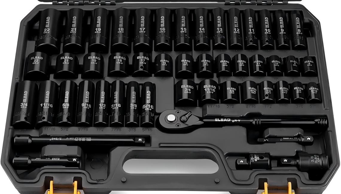 3/8'' Drive Impact Socket Set 50Pcs Shallow & Deep Socket Set Metric & Standard