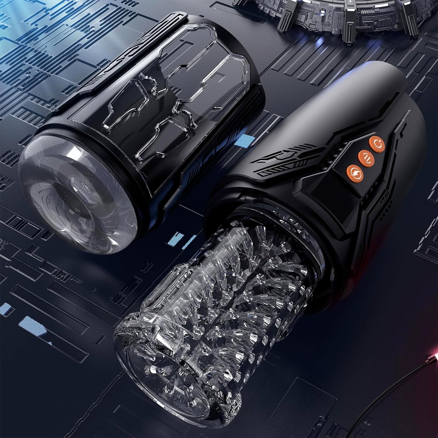 Male Masturbaters Automatic HandsFree Rotating Cup Thrusting Stroker Lubricants