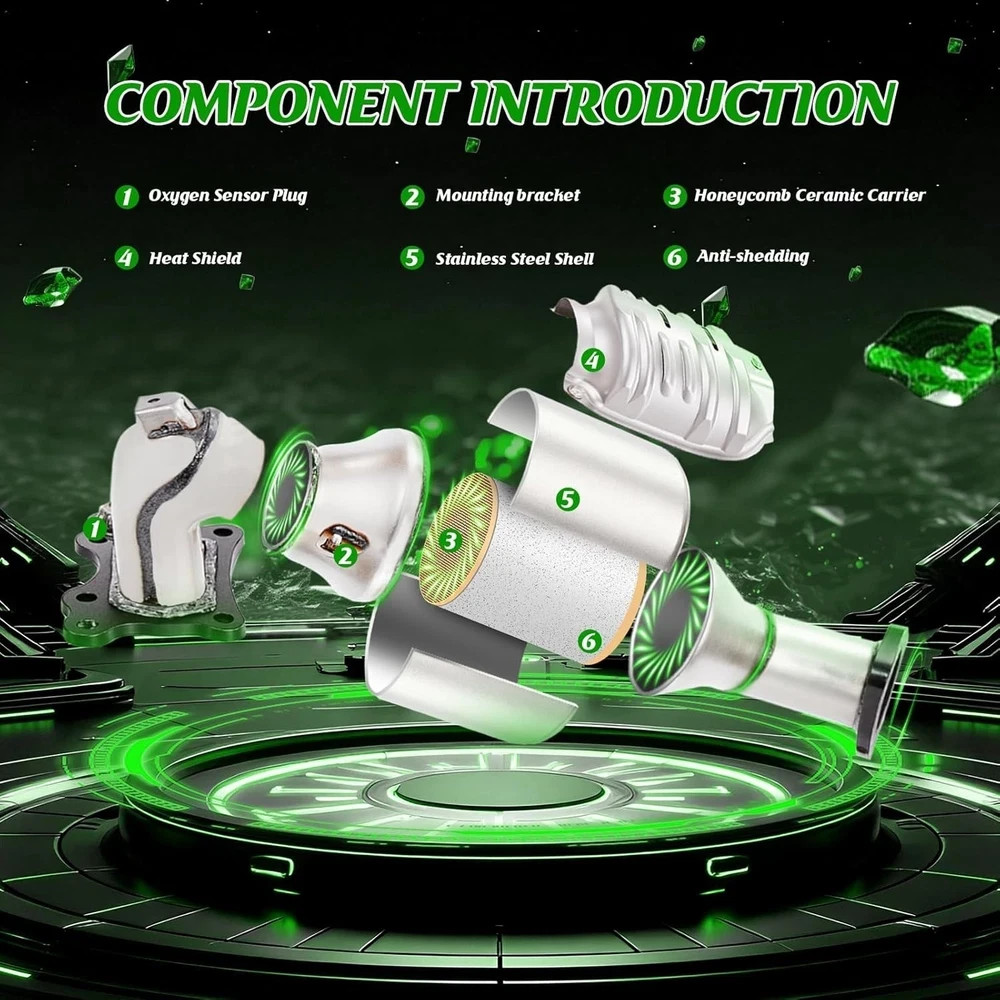 High Flow Front Catalytic Converter Kit Direct-Fit Honda Accord 2013-2017 2.4...