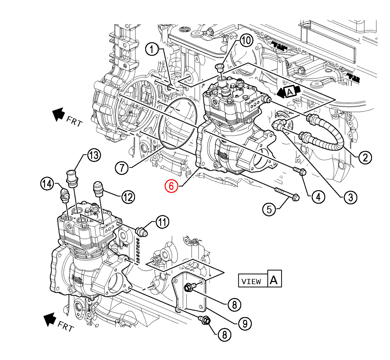 New Air Compressor, Detroit Diesel Series 60 14.8L (R23536774, 23536774)