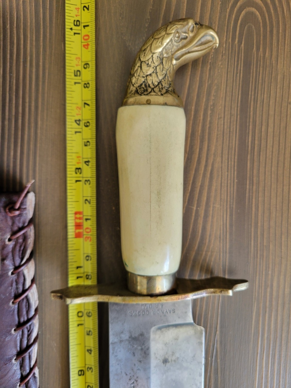 Post Civil War Eagle Head Bowie Knife with Custom Sheath