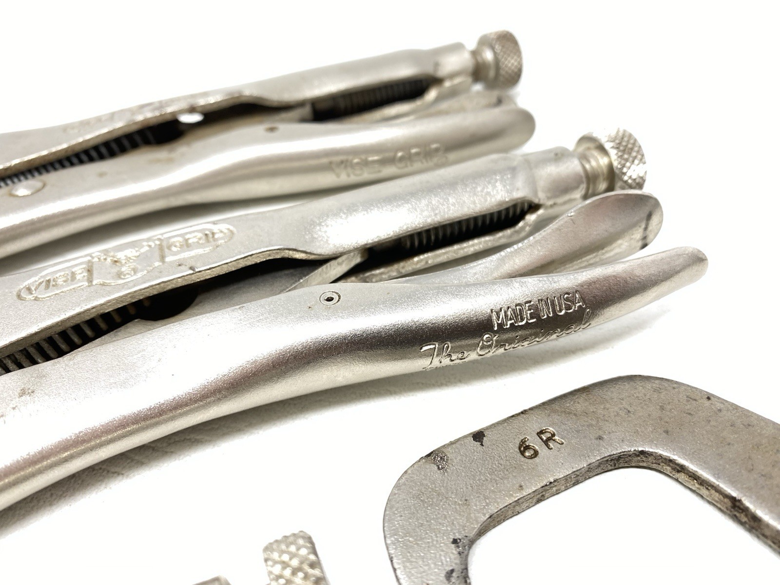 Vintage Lot of 4 Vise Grip Petersen-Dewitt USA Made Locking Pliers 10WR 7WR & 6R