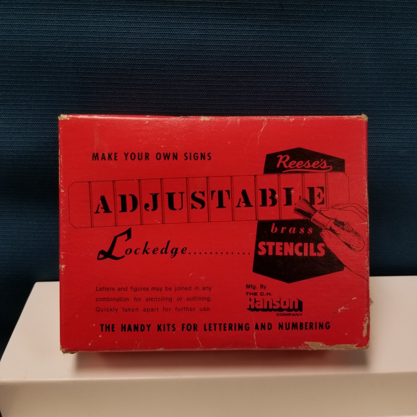 Vtg Box Set Reese Adjustable Lockedge Brass Stencils #63 620211-10062