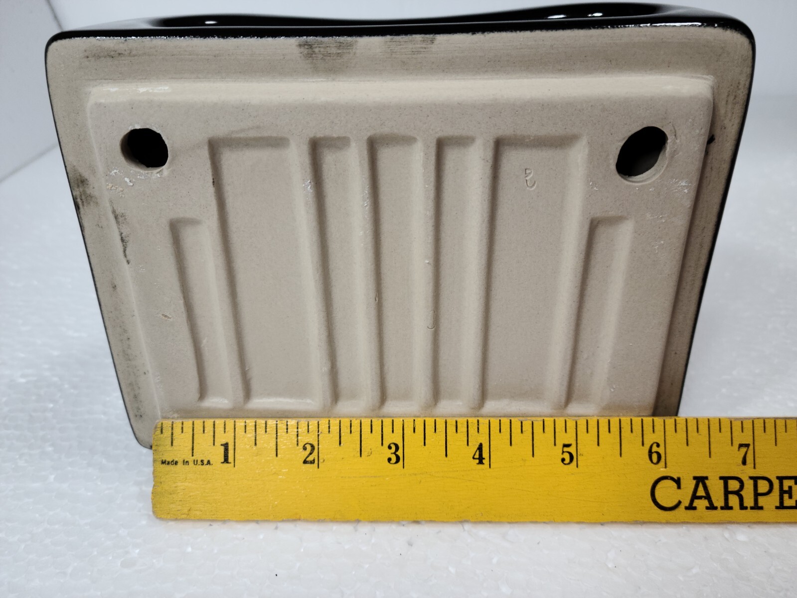 Vintage Black Ceramic Soap Dish Tray Washcloth Holder Shower Cloth Bar