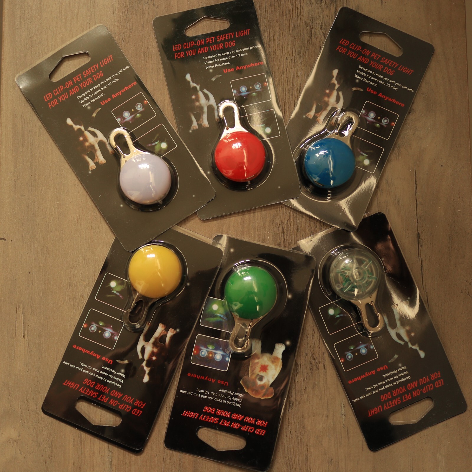 LED CLIP ON SAFETY LIGHT CAT DOG COLLAR PENDANT KEY CHAIN GLOW, FLASH, JOGGERS