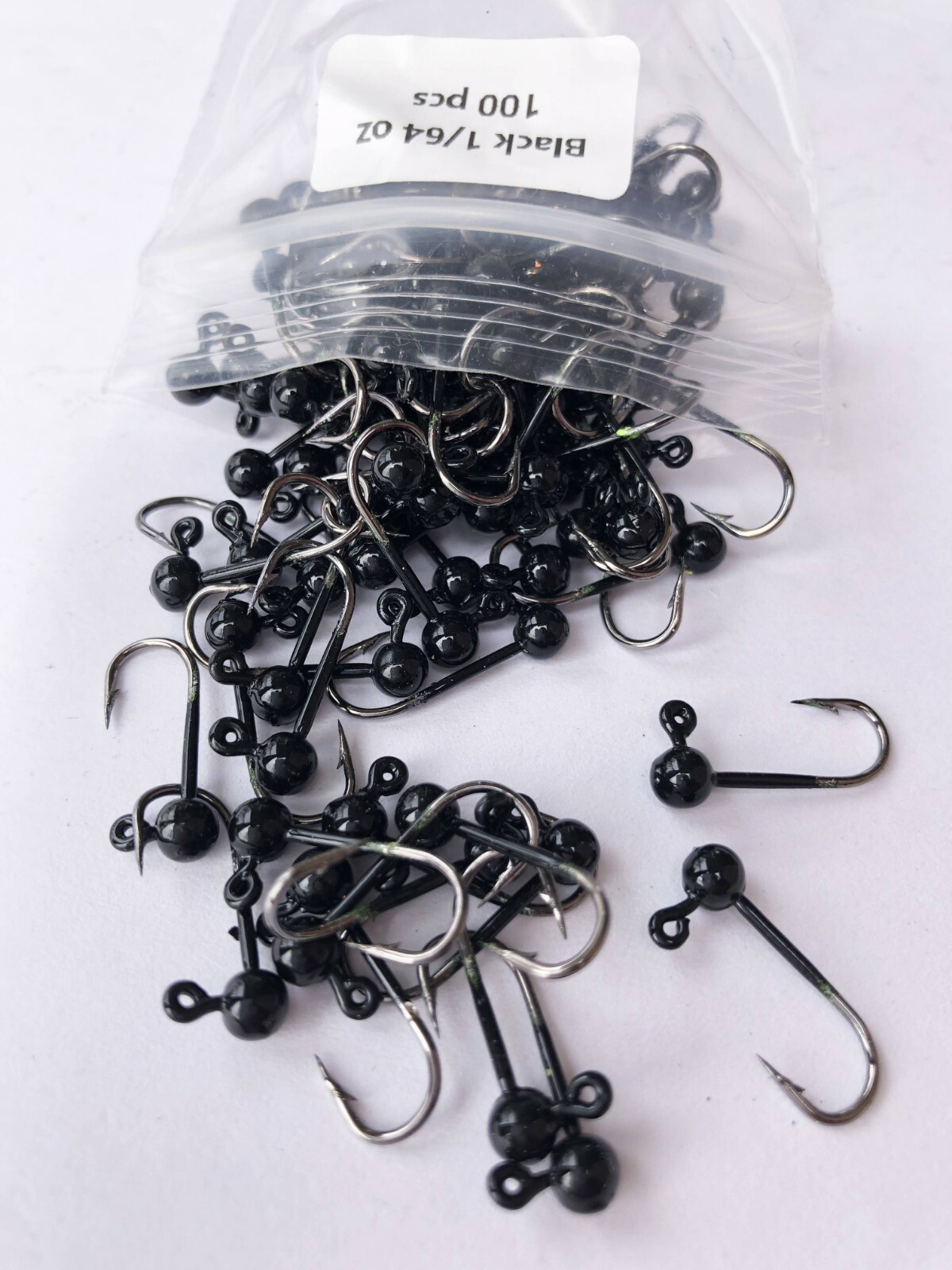 Lures Pro 100 PCs 1/64 oz Lead Jighead Fishing hooks Trout No collar Crappie