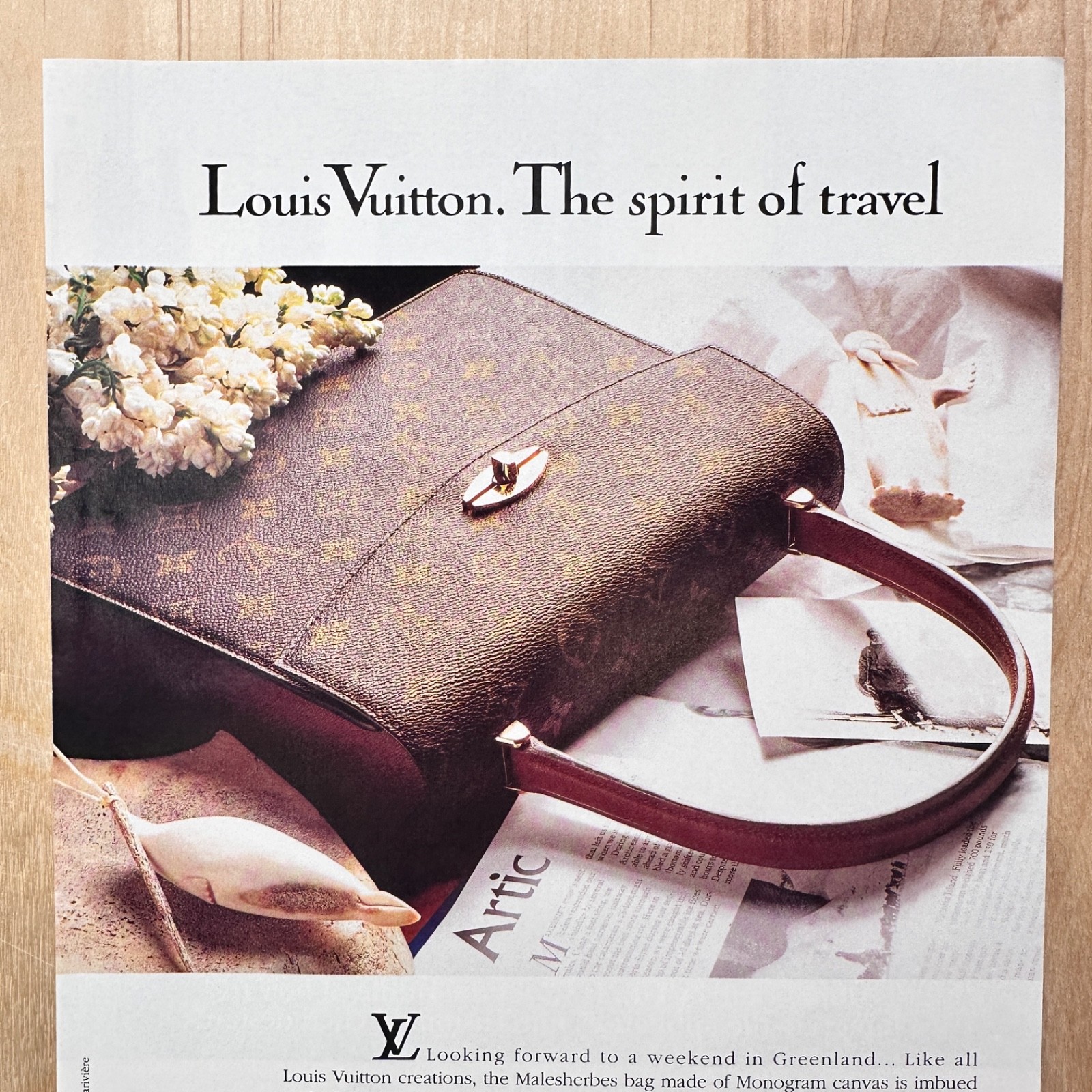 1996 Louis Vuitton Malesherbes Bag Monogram Vintage Print Ad Fashion Advert Art