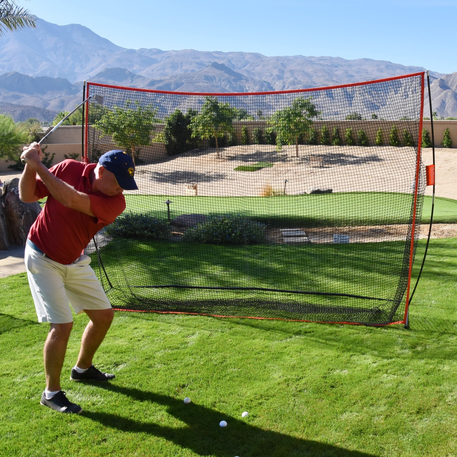 GoSports Golf Practice Hitting Training Net Huge 10' x 7' Indoor Outdoor Driving