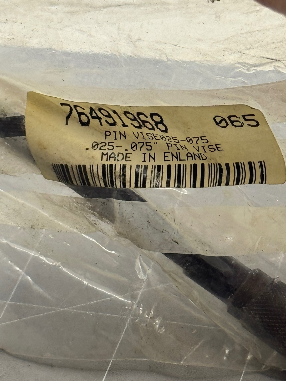 Pin Vise .025-.055 Handheld Micro Drill Chuck Made in England Metal Knurled