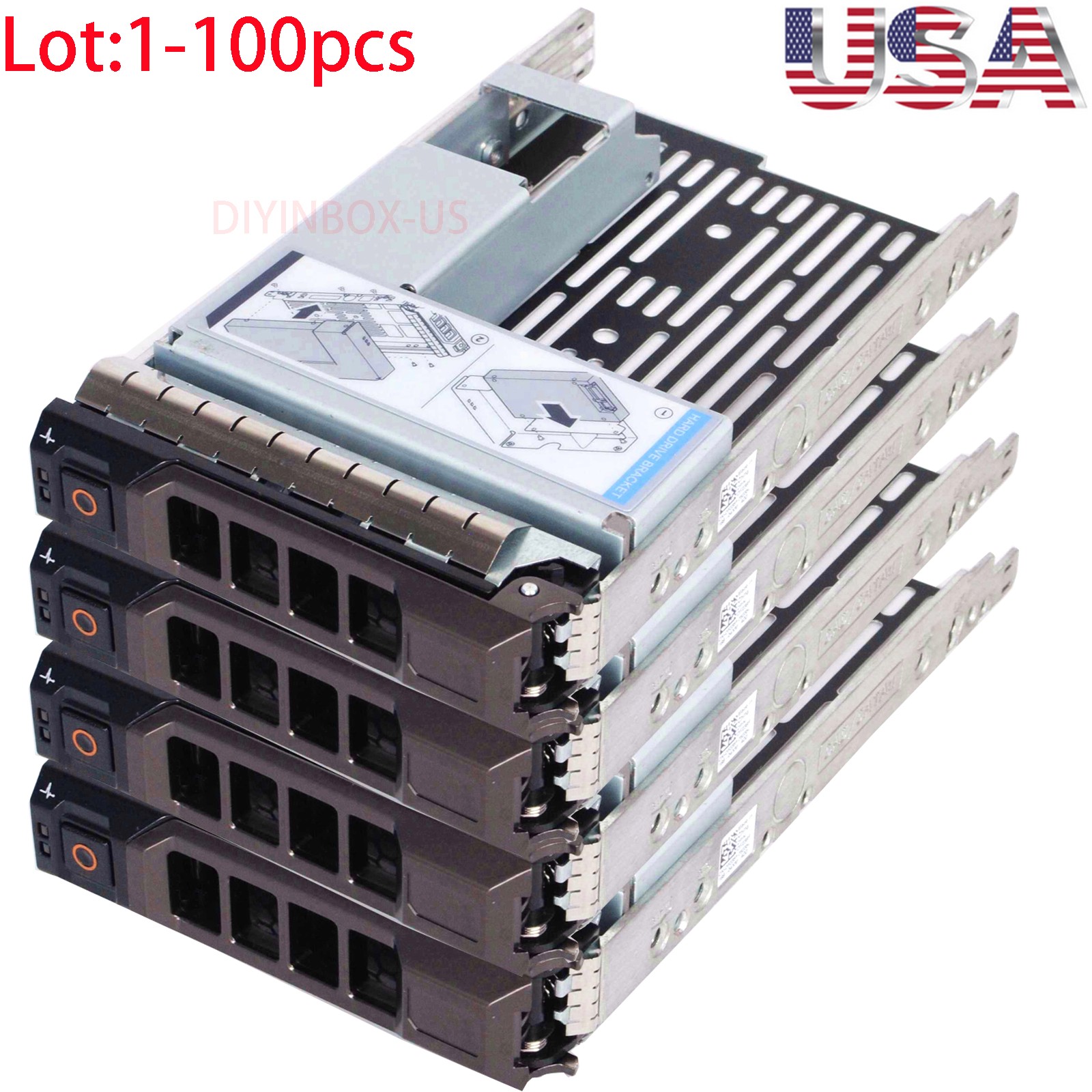 Lot Dell Drive 3.5" 2.5" Adapter Caddy Tray 9W8C4 F238F R320 R420 T610 R530 R630