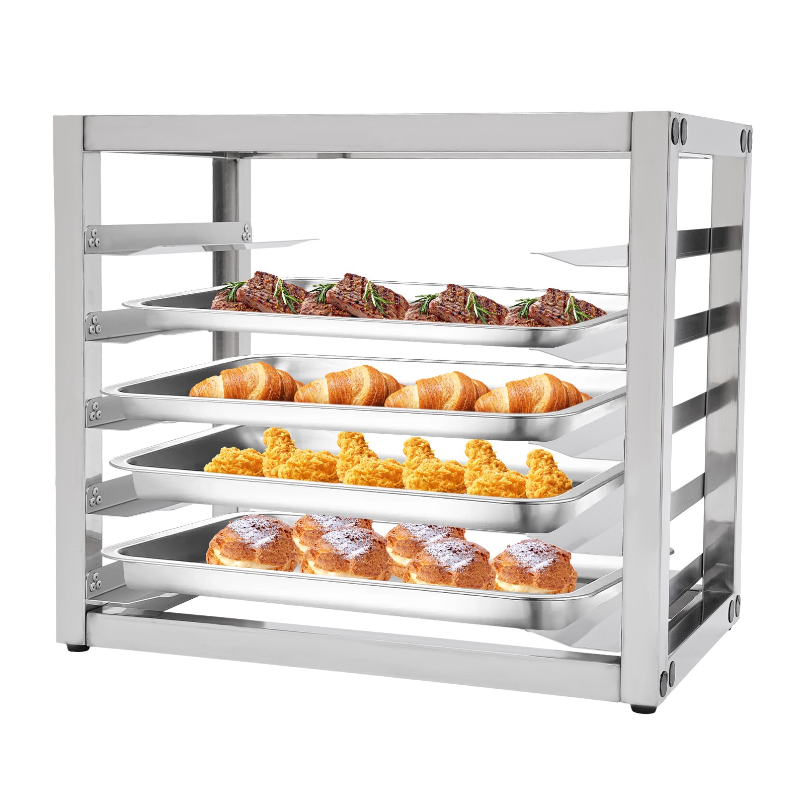 5-tier Kitchen Pan Rack Stainless Steel Baking Tray Rack Tabletop Bakery Rack