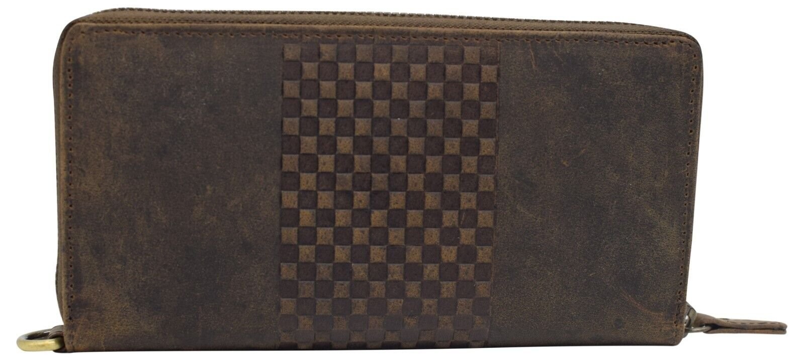 Vintage Leather Women's Wallet RFID Zip Around Card Holder Phone Wristlet Clutch