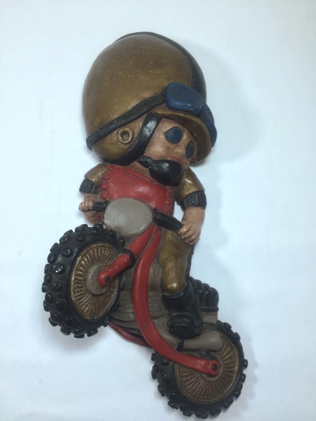 Apsit Bros California Motorcycle Motocross Chalkware Sculpture 70’s 15 Inches