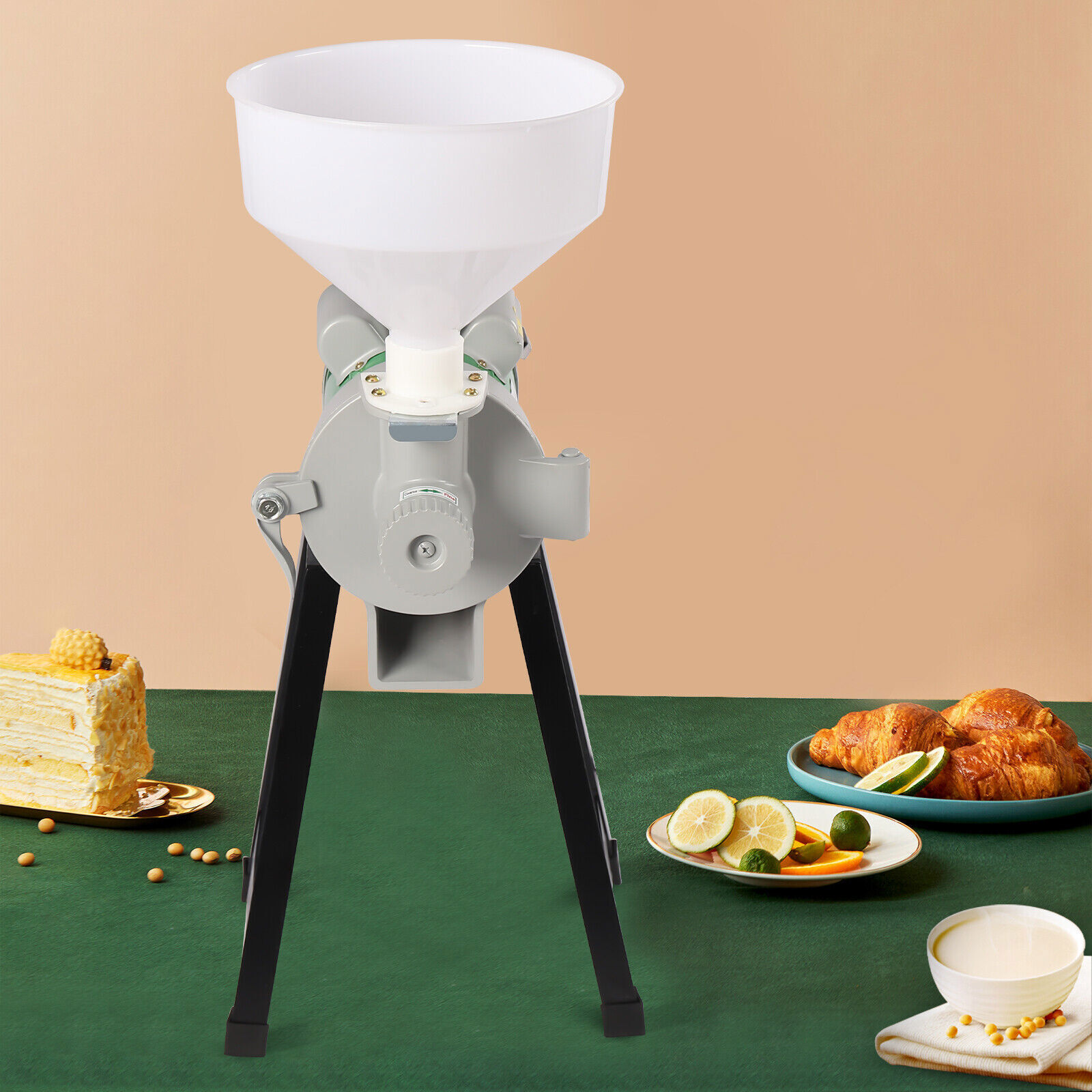 Electric Grinder Mill Grain Corn Wheat Feed/Flour Dry Wet Cereal Machine +Funnel