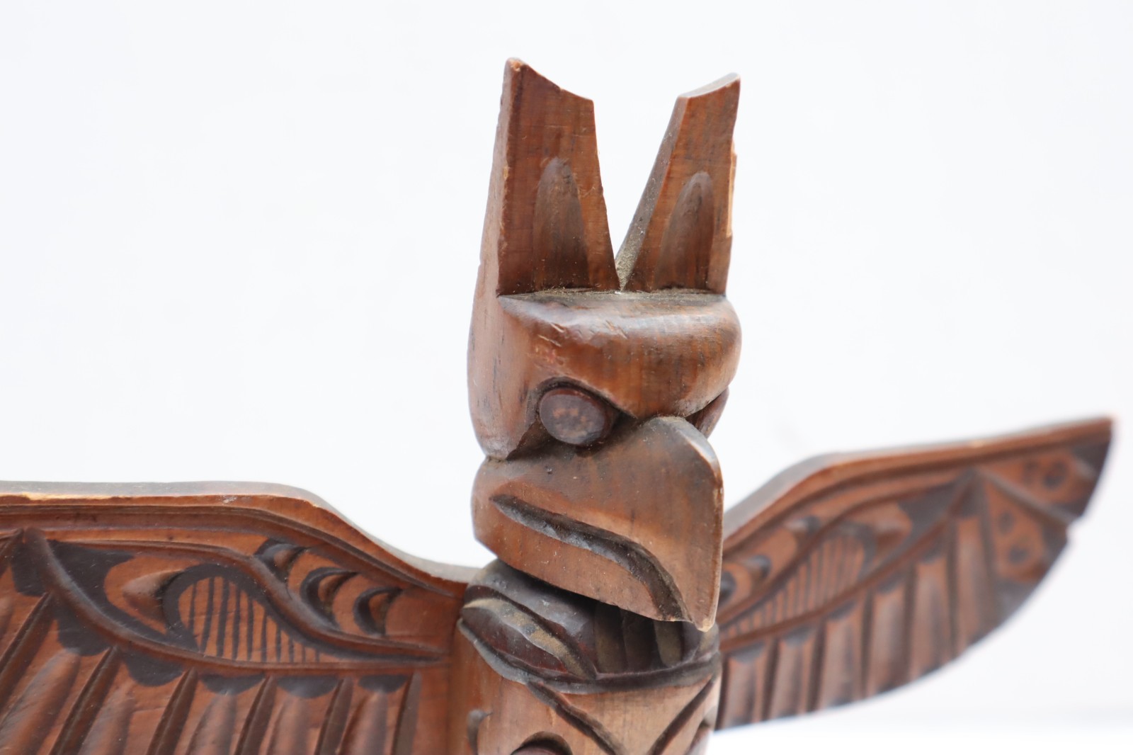 Vintage North West Coast "Nuu-chah-nulth" Totem Pole 9.5" Tall Native American