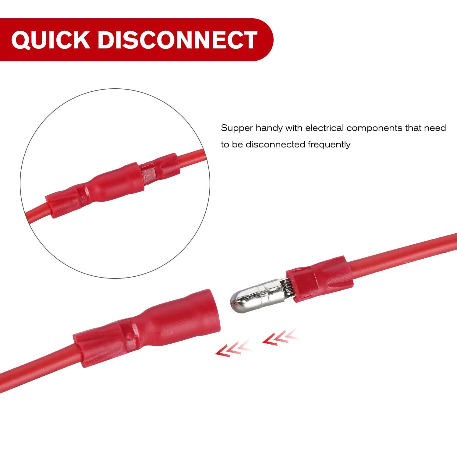 Nilight 200PCS Bullet Terminals Wire Connectors AWG 22-10 Female & Male Butt