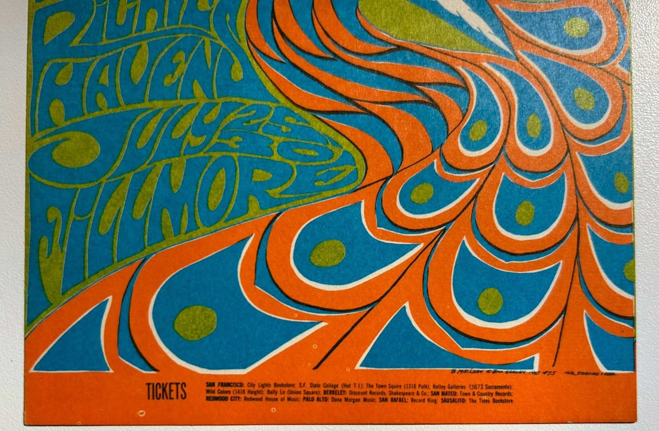 1967-FILLMORE BG-75 POSTCARD-DOORS/YARDBIRDS/RICHIE HAVENS-BONNIE MACLEAN-NM