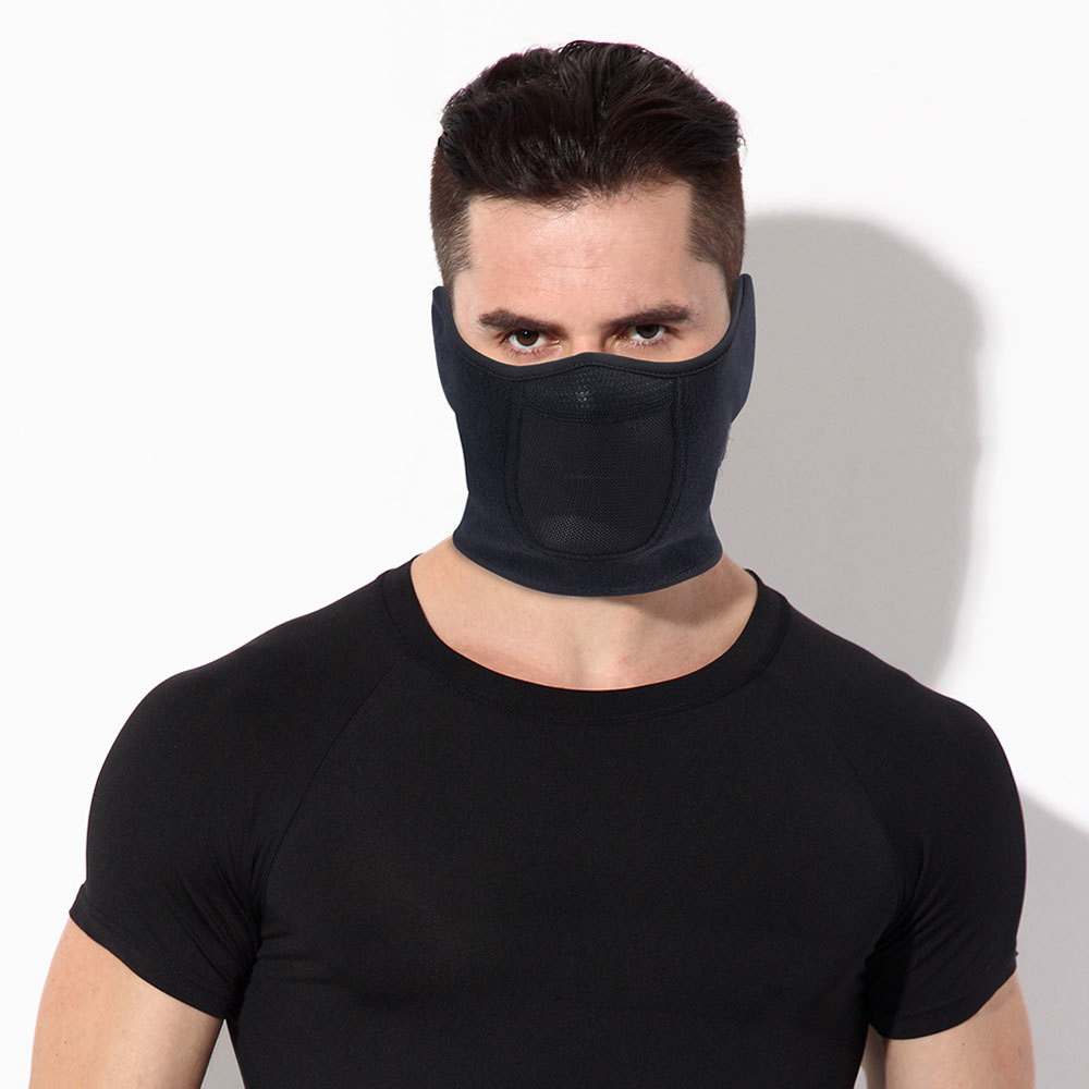 Winter Thermal Face Mask Ear Warmer Ski Riding Motorcycle for Cold Weather Black