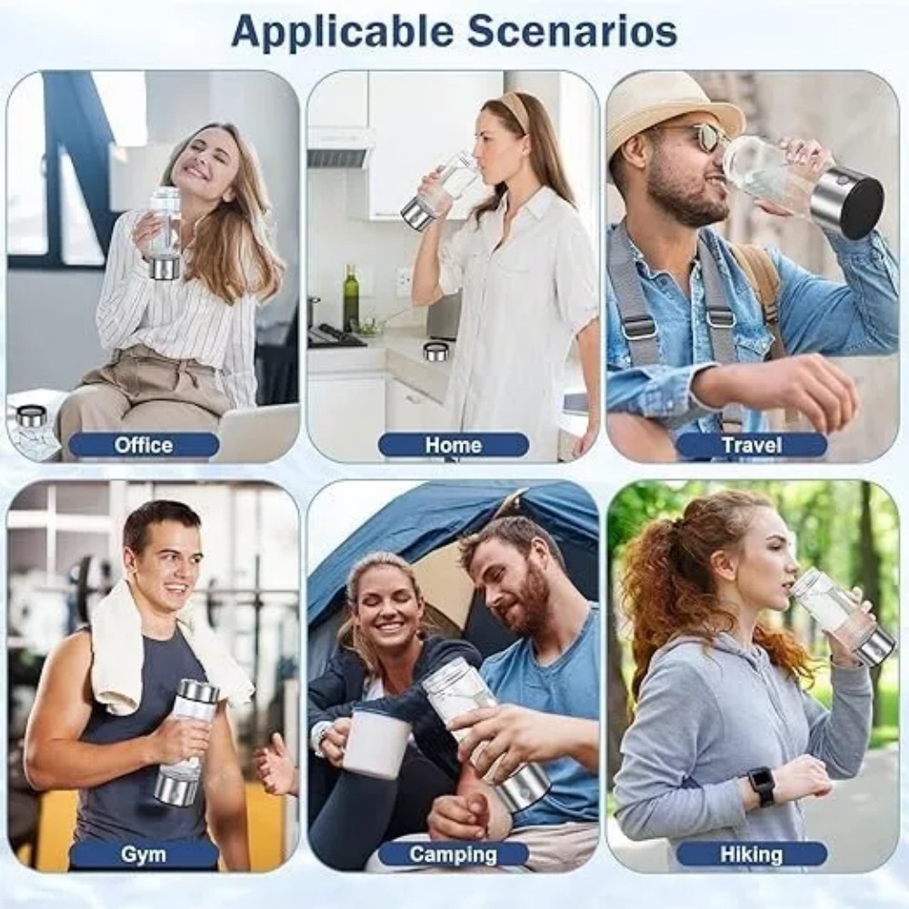 Portable Hydrogen Water Bottle Hydrogen Aqua Daily Equivalently Anti-Oxidant USA