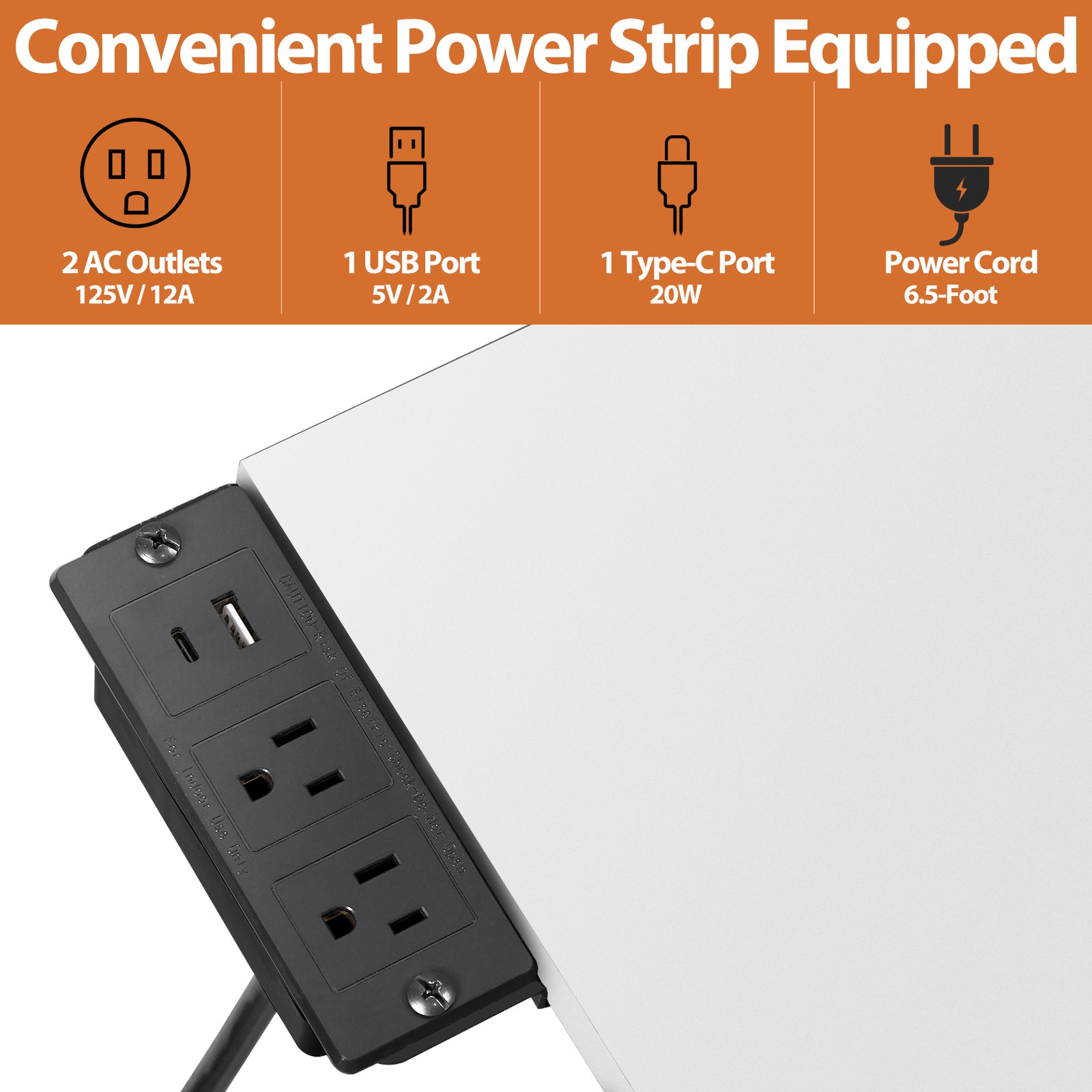 Drafting Table Drawing Desk Adjustable Tabletop w/Charging Station & Stool White