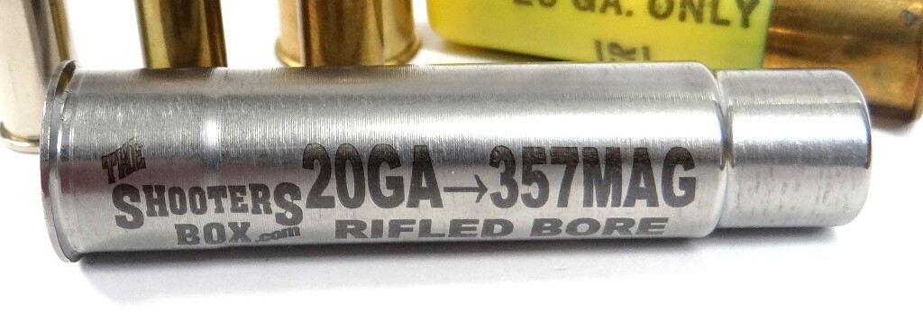 20GA to 357 Magnum & 38 SPL RIFLED Shotgun Adapter - Chamber Reducer - Stainless