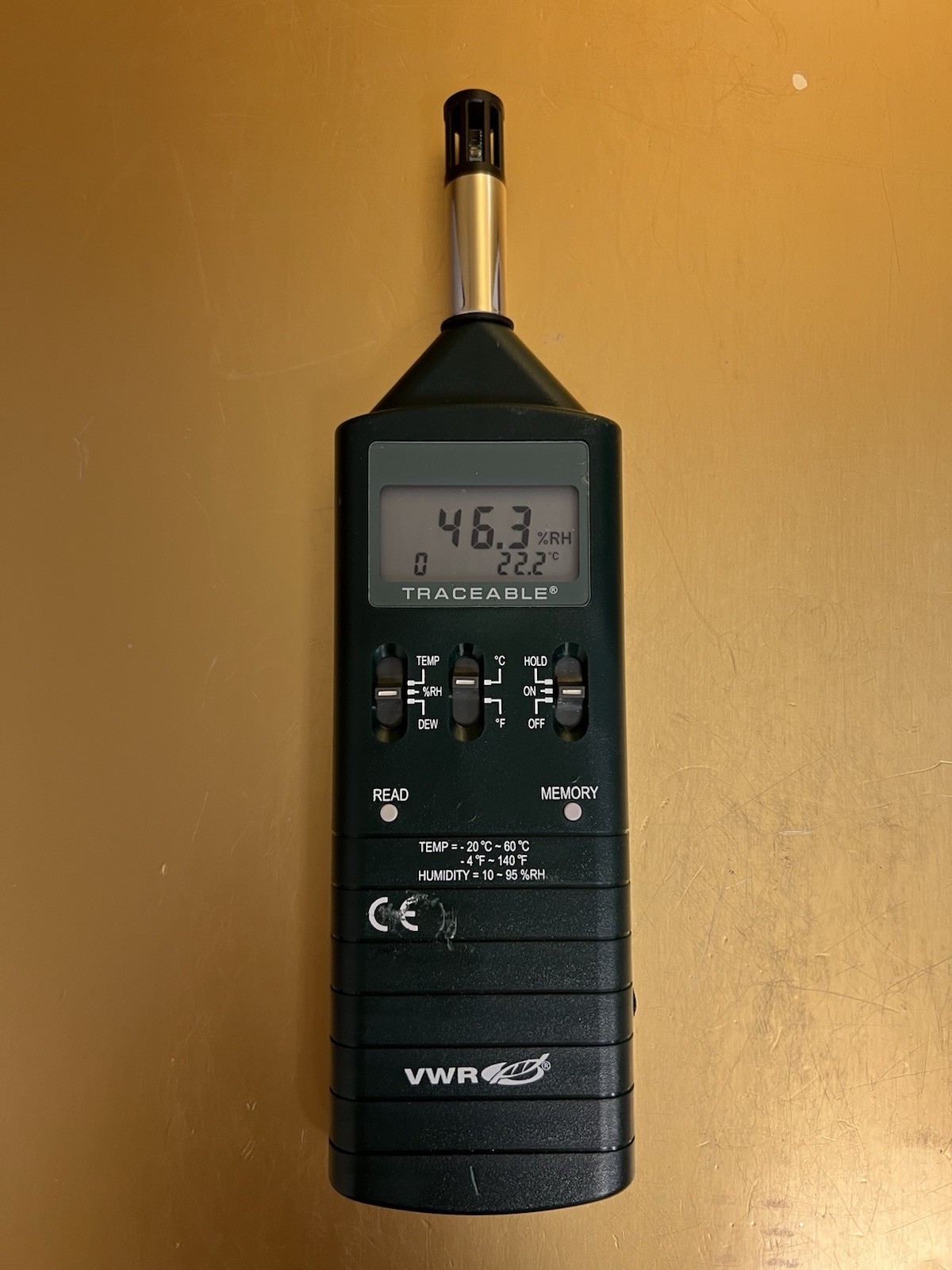 VWR One-Piece Humidity Dew Temperature Thermometer Handheld Traceable 61161-380