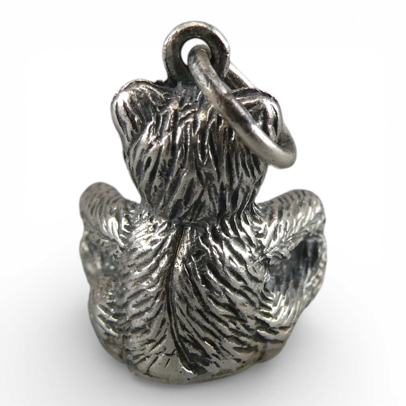 Sterling Silver Teddy Bear Charm for Bracelet Arms Down Vintage Small Pendant