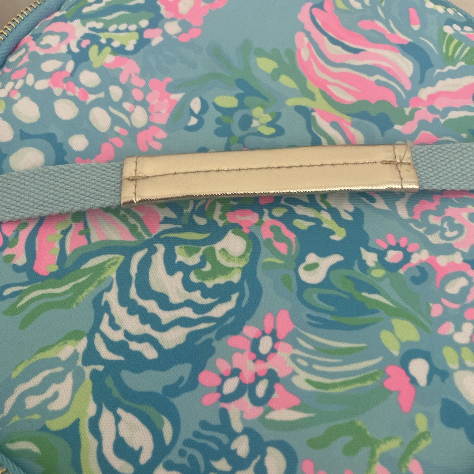 Lilly Pulitzer Insulated Cooler Bag Tote Deep Round Zip Close Tropical Beach