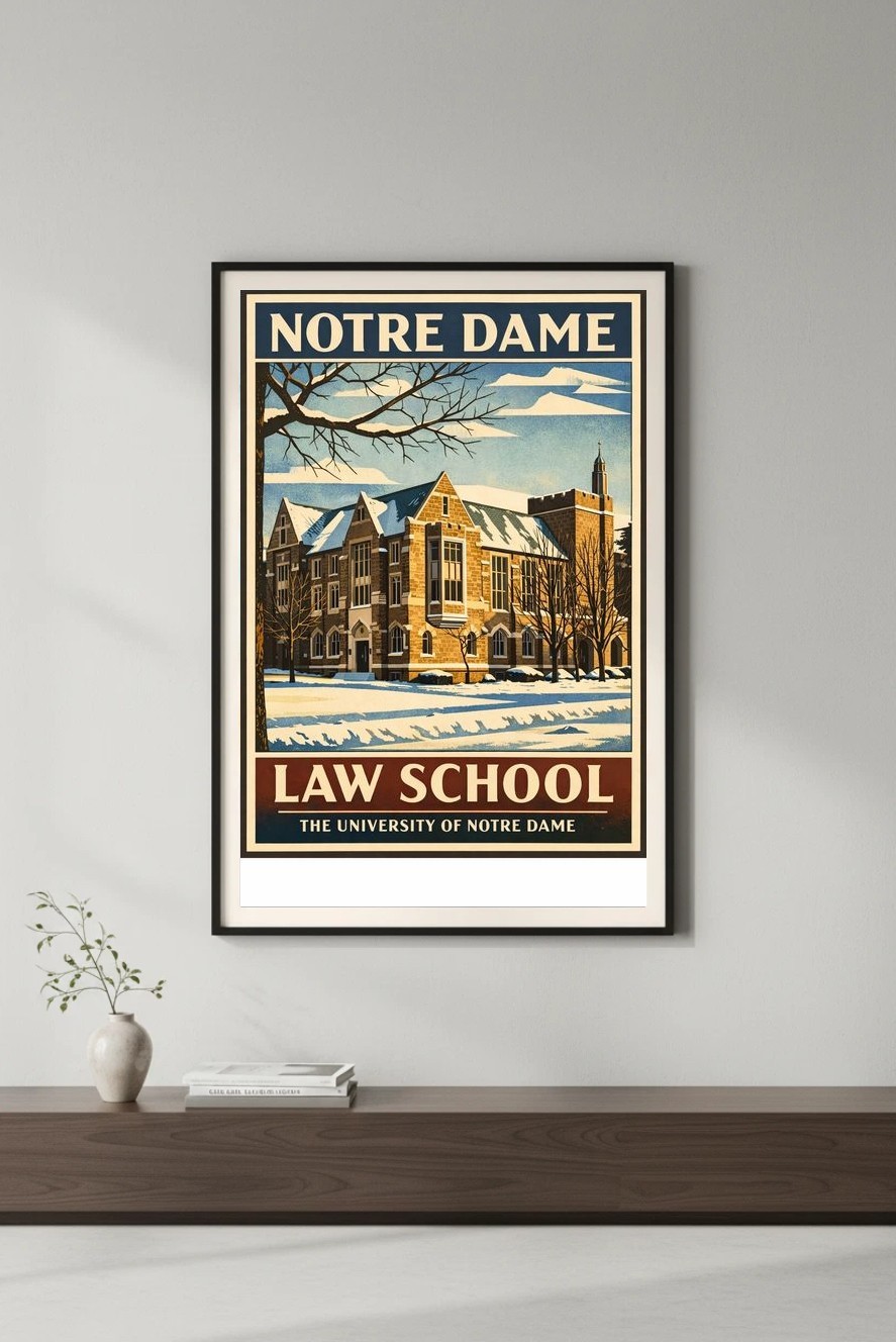 Notre Dame Law School Poster 🏫 - University Art Decor - 24x36” Hi-Res💎 Print