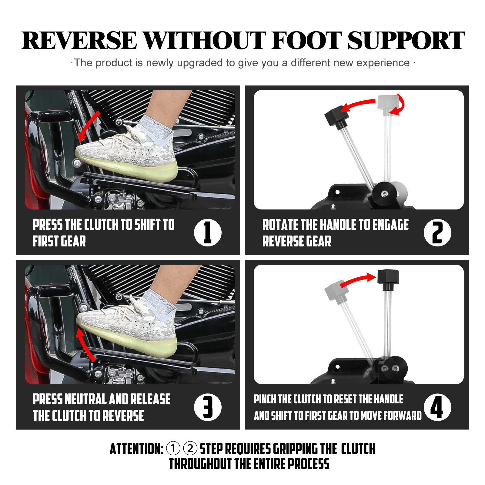 Transmission Gear Black Reverse Clutch Foot Control Fit For Harley Touring 14-20