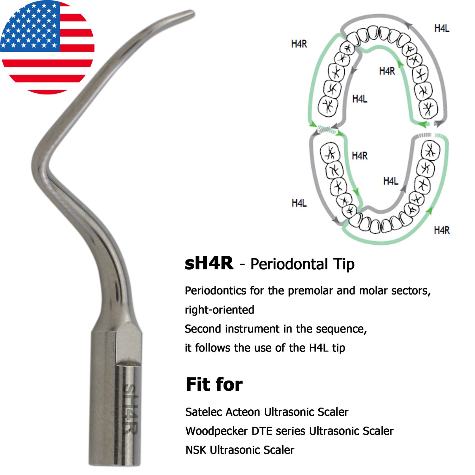 Dental ACTEON NEWTRON P5 XS Ultrasonic Scaler Handpiece Satelec Piezo Tips H3 1S