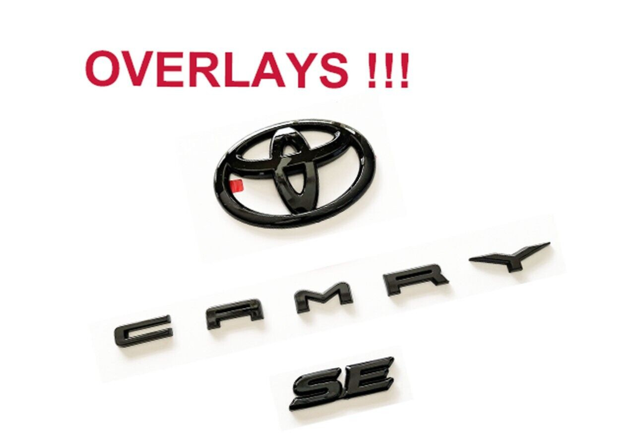 NEW 3PS 2018-2023 TOYOTA CAMRY SE Gloss Black EMBLEM OVERLAY KIT  PT948-03191-02